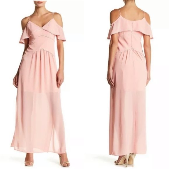 Lumier by Bariano Blush Pink Off Shoulder Cut Out Maxi Dress - Picture 1 of 14